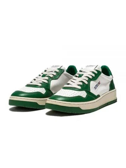 Men's Medalist Leather Low Top Sneakers Green - AUTRY - BALAAN 2