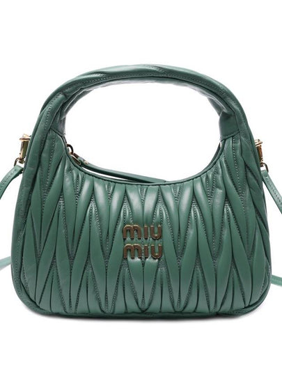 Wander Materasse Nappa Leather Mini Hobo Tote Bag Sage Green - MIU MIU - BALAAN 2