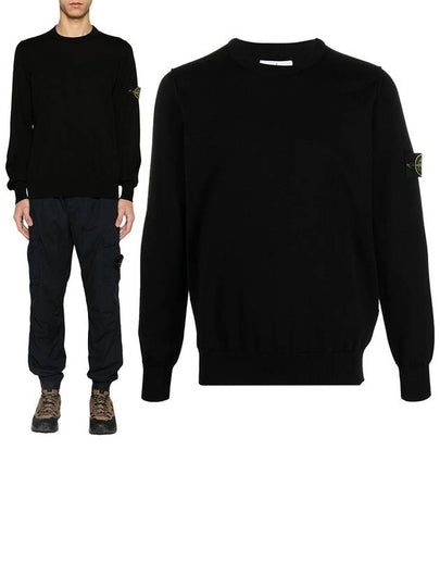 Crewneck Soft Cotton Knit Top Black - STONE ISLAND - BALAAN 2