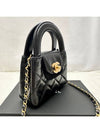 Women s WOC Vanity Mini Bag Crossbody Top Handle Black Gold LUX240702 - CHANEL - BALAAN 3
