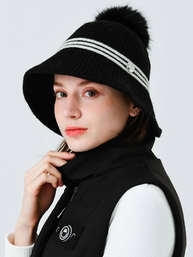 Detachable fox drop wool bucket hat BLACK - MONBIRDIE GOLF - BALAAN 8