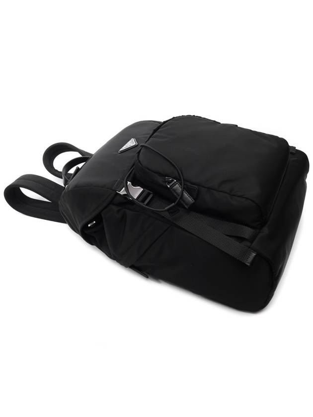 Re-Nylon Saffiano Leather Backpack Black - PRADA - BALAAN 6