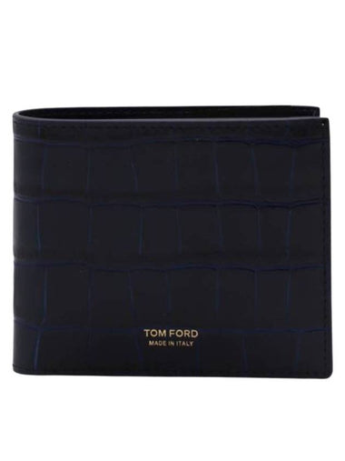 Men's TF Logo Half Wallet Blue - TOM FORD - BALAAN 1