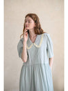 Kaisienne puff sleeve pintuck frill dress_sky blue - CAHIERS - BALAAN 4