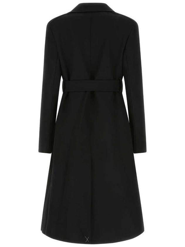 Belted Virgin Wool Double Coat Black - JIL SANDER - BALAAN 3