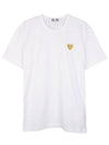 Small Gold Heart Wappen Short Sleeve T-Shirt White P1 T216 4 - COMME DES GARCONS - BALAAN 2