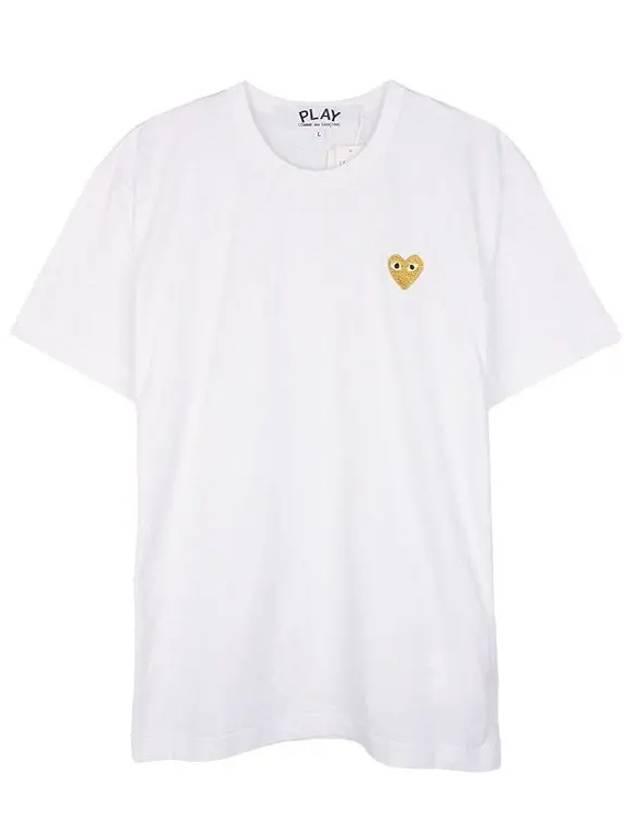 Small Gold Heart Wappen Short Sleeve T-Shirt White P1 T216 4 - COMME DES GARCONS - BALAAN 2