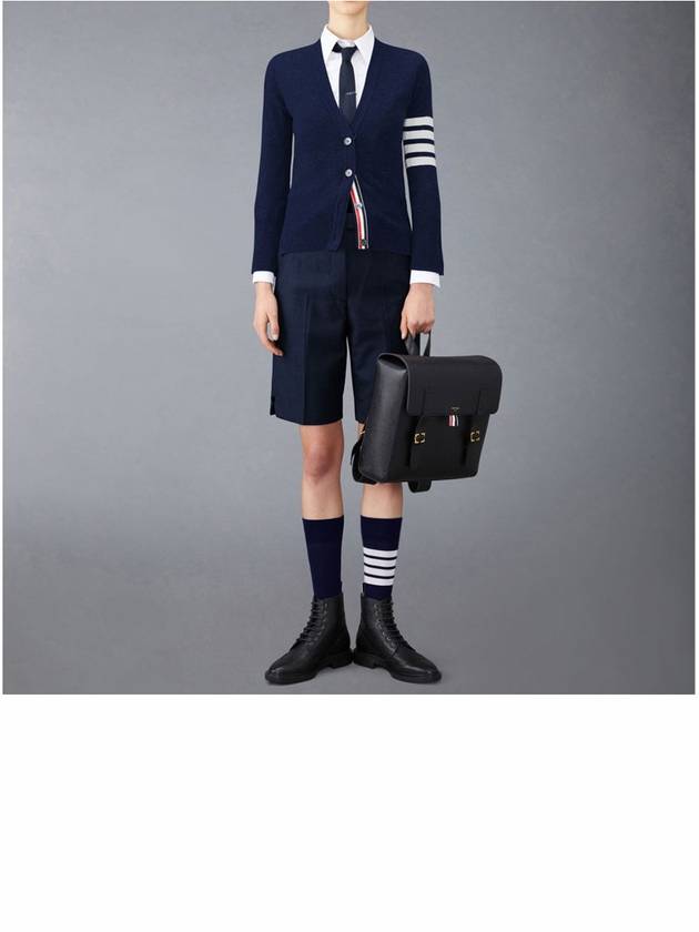 4-Bar V-Neck Cashmere Cardigan Navy - THOM BROWNE - BALAAN 6