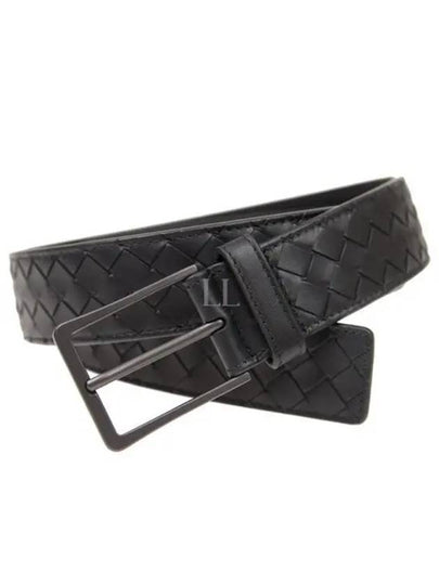 Intrecciato Leather Belt Black - BOTTEGA VENETA - BALAAN 2