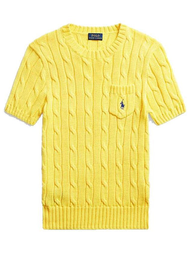 Red Pony Embroidery Short Sleeve Knit Top Yellow - POLO RALPH LAUREN - BALAAN 1