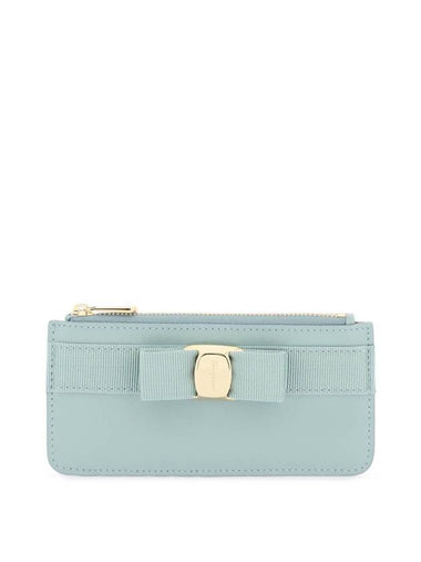 Vara Bow Card Holder Blue - SALVATORE FERRAGAMO - BALAAN 1