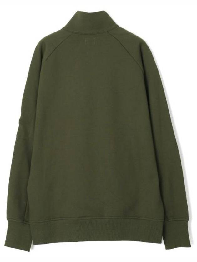 Diagonal Raised Fleece Quarter Zip-Up Sweatshirt Ivy Green - CP COMPANY - BALAAN 3