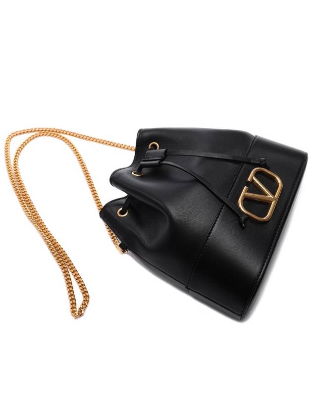 V Logo Signature Small Bucket Bag Black - VALENTINO - BALAAN 6