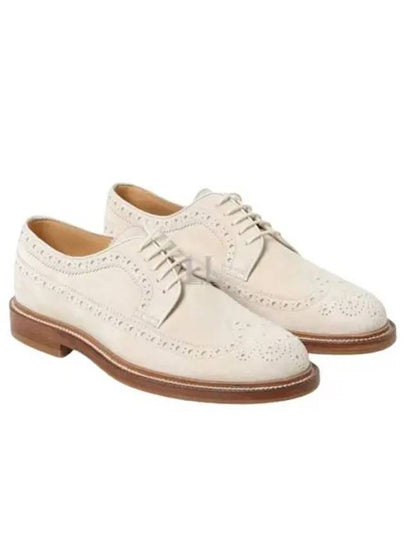 Perforated-Embellished Lace-Up Derby Beige - BRUNELLO CUCINELLI - BALAAN 2