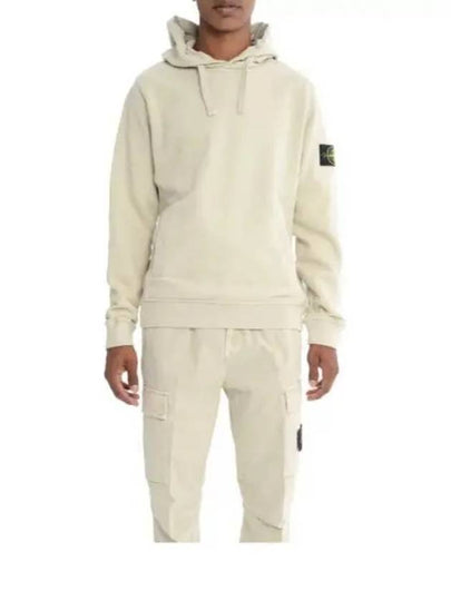 Wappen Patch Brushed Cotton Fleece Hoodie Plaster - STONE ISLAND - BALAAN 2