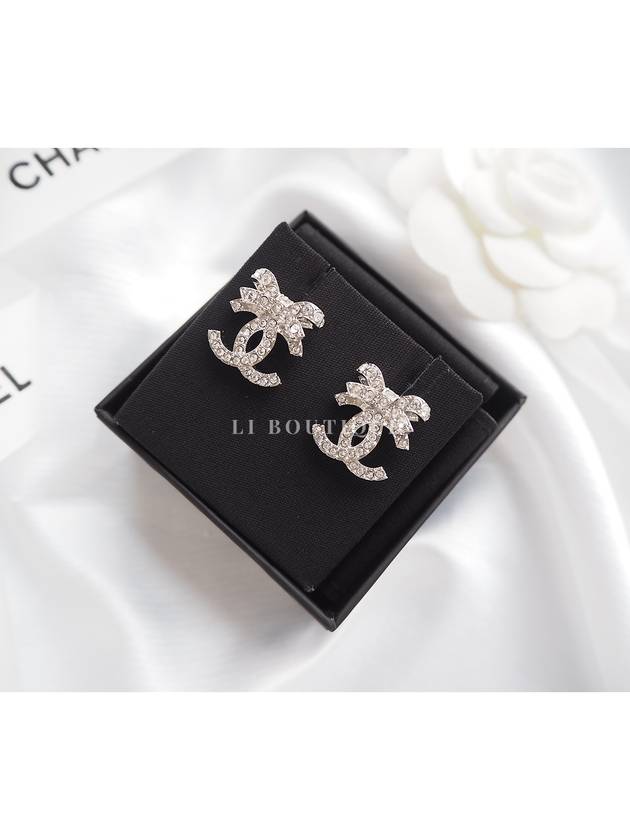 CC logo ribbon crystal earrings ABA922 - CHANEL - BALAAN 4