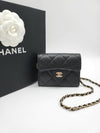 Classic chain card wallet mini bag caviar black gold AP0238 - CHANEL - BALAAN 1