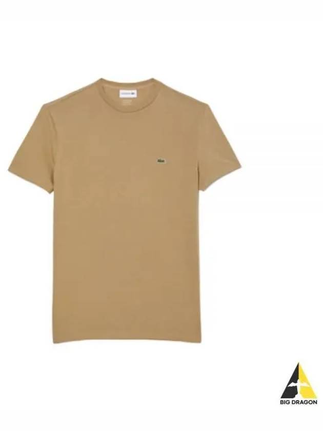 Crew Neck Pima Cotton Jersey Short Sleeve T-Shirt Brown - LACOSTE - BALAAN 2