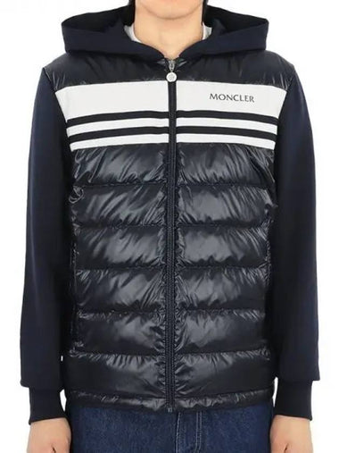 Men s Padded Mix Cotton Zip up Jacket Navy 8G00059 809KZ 778 1107924 - MONCLER - BALAAN 1