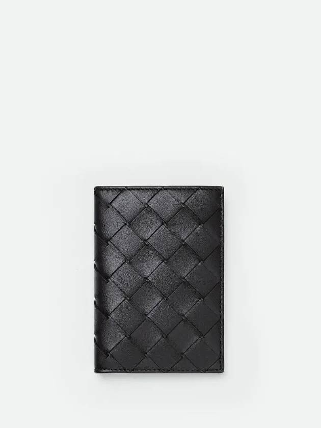 Intrecciato Flap Card Case Black - BOTTEGA VENETA - BALAAN 4