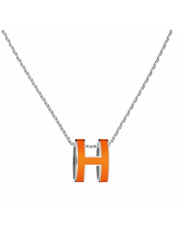 Mini Pop H Pendant Necklace Gold Orange Soy - HERMES - BALAAN 1