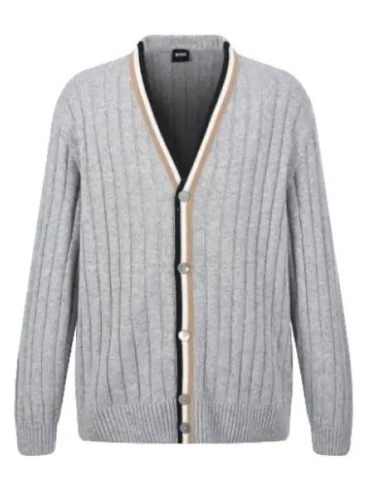 Boss Stripe Relaxed Fit Ribbed Cardigan - HUGO BOSS - BALAAN 1