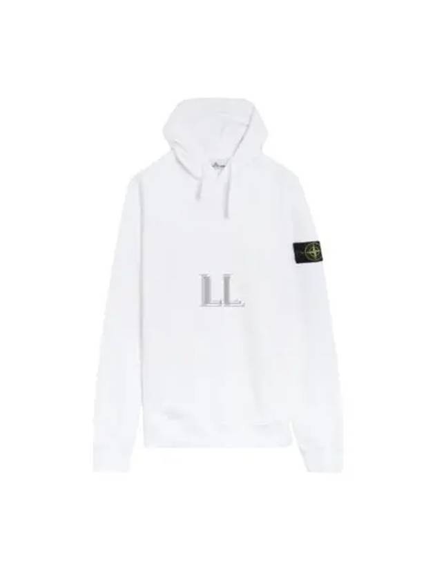 Wappen Patch Brushed Cotton Fleece Hoodie White - STONE ISLAND - BALAAN 2