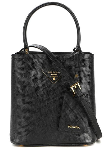 Women s Pannier Saffiano Shoulder Bag 1BA217 2ERX NERO - PRADA - BALAAN 1