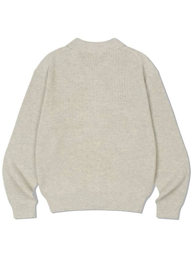 Zip-Up Collar Knit Top Light Grey - DE GRAND MATIN - BALAAN 4