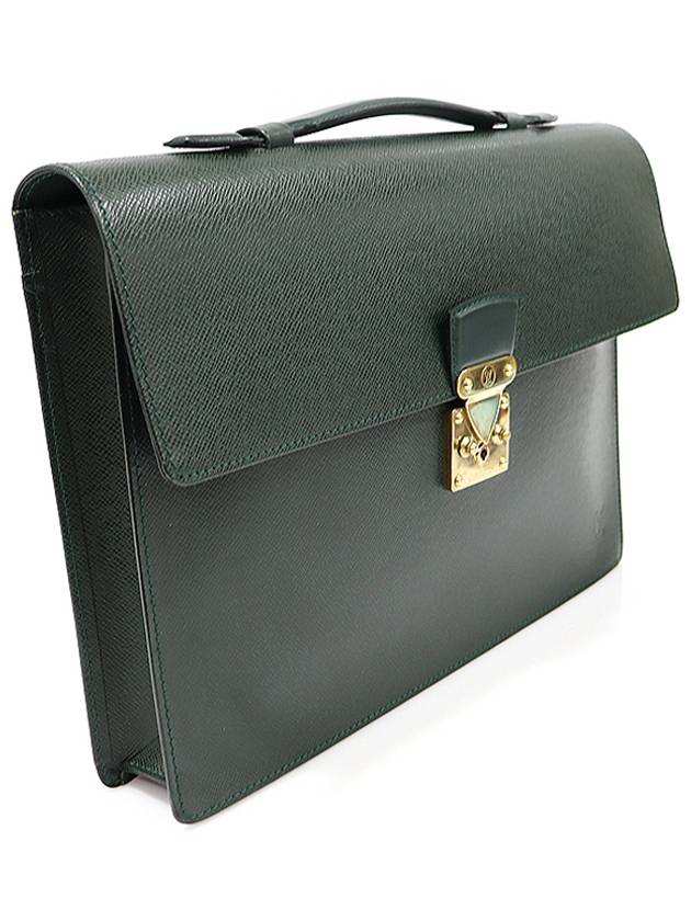 M30074 Green Taiga Leather Gold Plated Servier Corrad Briefcase - LOUIS VUITTON - BALAAN 2