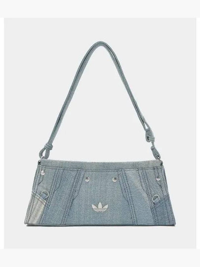 Logo Plaque Denim Shoulder Bag Light Blue - ADIDAS - BALAAN 2