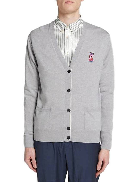 Men s Acid Fox Patch Cardigan Gray SPCZU00500 GRM - MAISON KITSUNE - BALAAN 2