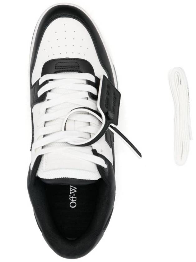 Out of Office Leather Low-Top Sneakers White Black - OFF WHITE - BALAAN 5