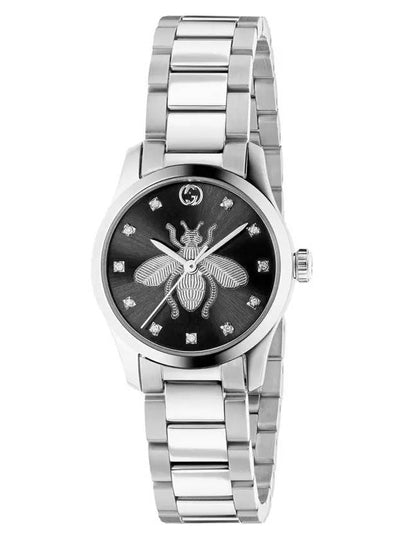 G Timeless Bee Metal Silver Watch Black - GUCCI - BALAAN 2