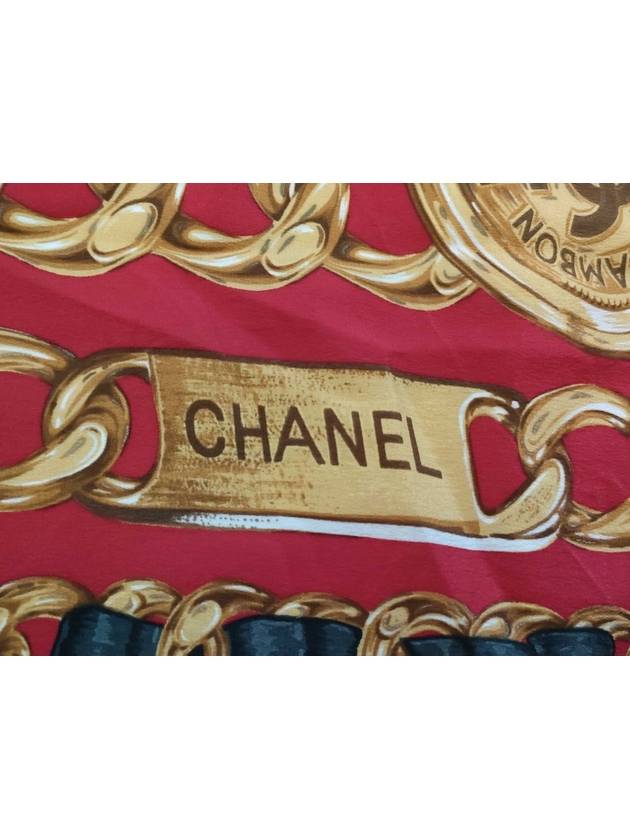 gold chain red scarf - CHANEL - BALAAN 3