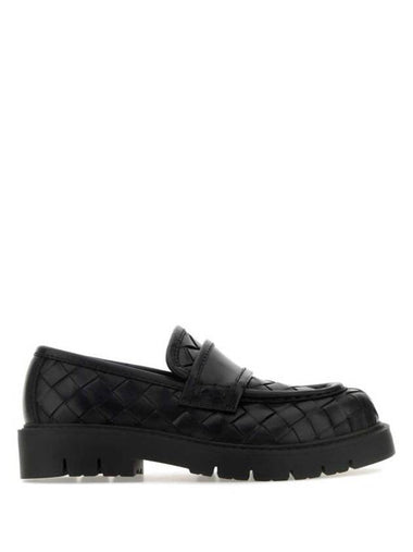 Haddock Leather Loafers Black - BOTTEGA VENETA - BALAAN 1