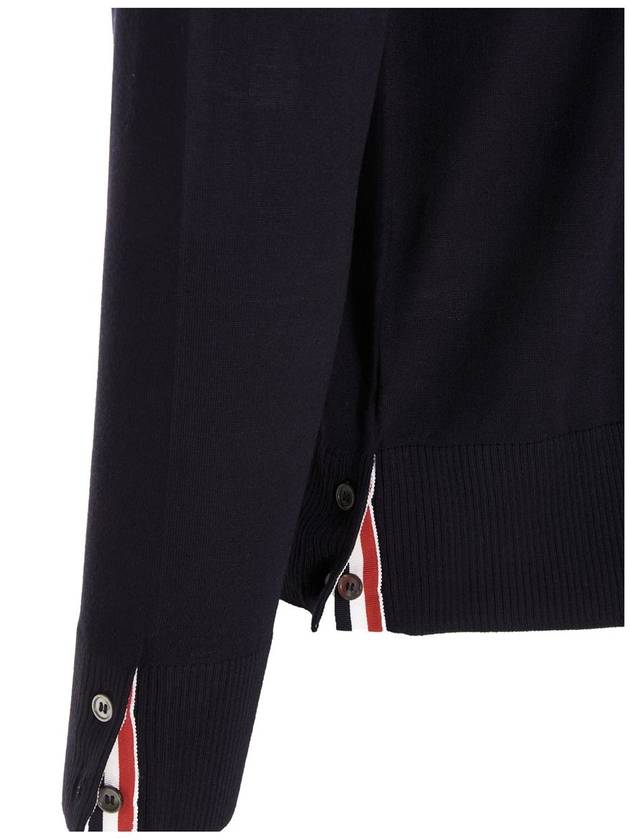 4 Bar Armband Classic Merino Wool Knit Top Navy - THOM BROWNE - BALAAN 5