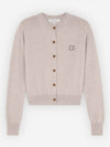 Bold Fox Head Patch Regular Cardigan Beige Melange - MAISON KITSUNE - BALAAN 7