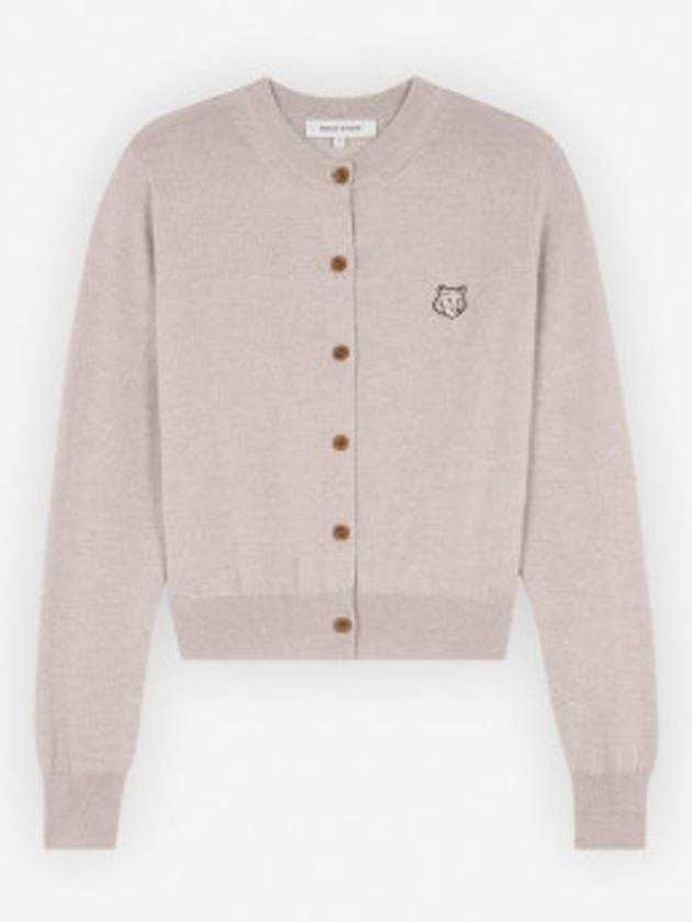 Bold Fox Head Patch Regular Cardigan Beige Melange - MAISON KITSUNE - BALAAN 7