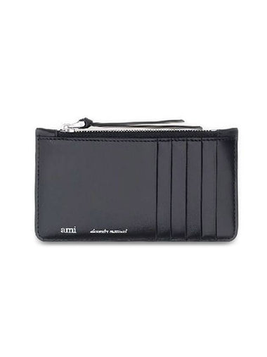 Lettering Logo Card Wallet Black - AMI - BALAAN 1