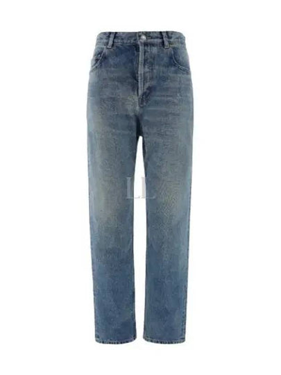 Vanessa High Waist Denim Straight Jeans Blue - SAINT LAURENT - BALAAN 2