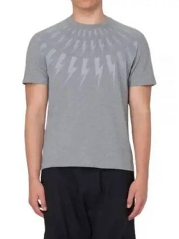 24 Fairisle Thunderbolts Slim T Shirt MY70007S Y524 756N short sleeve - NEIL BARRETT - BALAAN 1