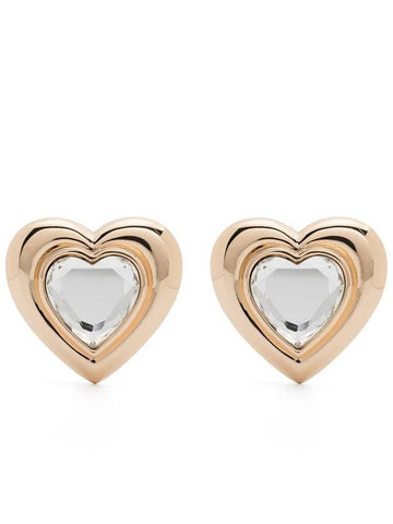 Self-Portrait Gold Crystal Heart Earrings Accessories - SELF PORTRAIT - BALAAN 1