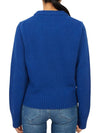 Logo Intarsia Crew Neck Knit Top Blue - GANNI - BALAAN 5