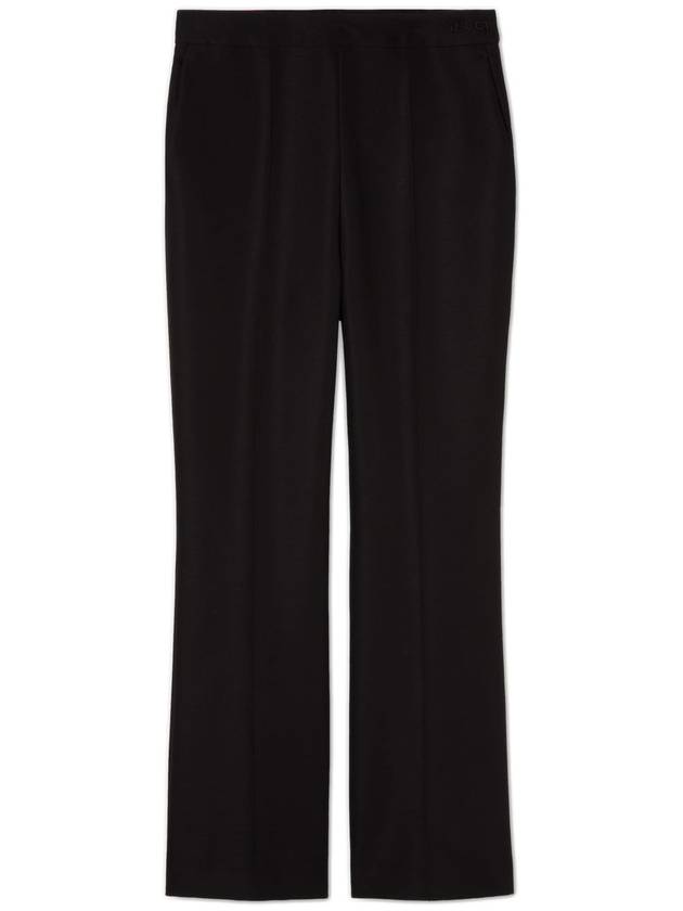 Logo Embroidered Wool Straight Pants Black - GUCCI - BALAAN 2