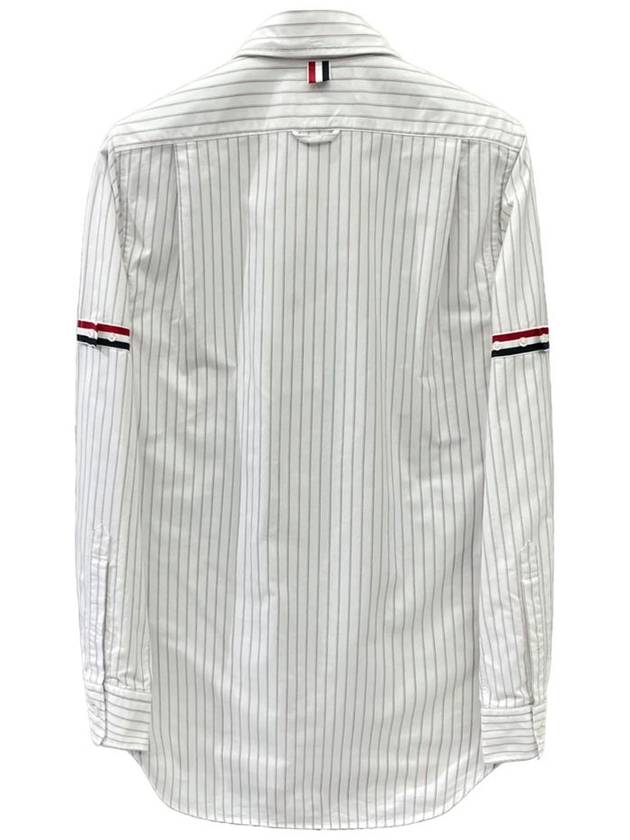 Oxford Armband Stripe Cotton Long Sleeve Shirt White - THOM BROWNE - BALAAN 3