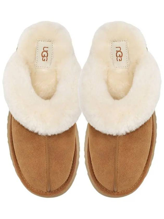 Women's Diskett Fleece Platform Slippers Brown - UGG - BALAAN 2