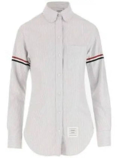 Women's Armband University Striped Oxford Shirt Medium Grey - THOM BROWNE - BALAAN 2