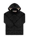 Kids Corduroy Collar Diamond Hooded Quilted Jacket Black - BURBERRY - BALAAN 3