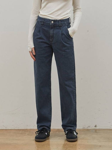 Denim tuck basic straight pants indigo - RYUL+WAI: - BALAAN 1